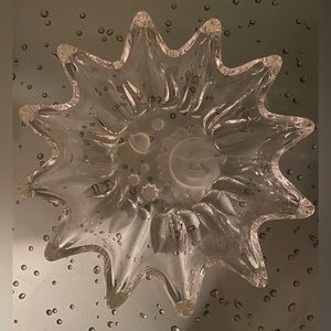 Celestial Art Glass Bowl Etched Sun, Stars, Planet Purchased @Neiman Marcus Home